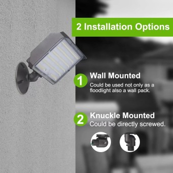 100W LED Flood Light with Knuckle, Outdoor Flood light Photocell 5000K 14000lm AC100-277V Equivalent 1000W, ETL Waterproof Wall Mount LED Security light for Yard Garden (2 Pack)